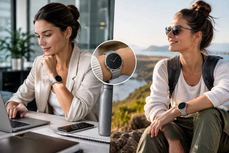 Van werkdag naar weekend met een zilverkleurige smartwatch